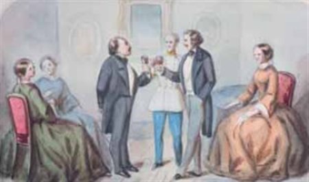 Scuola Austriaca del XIX / XX secolo LA FESTA DEL PATRONO acquerello su...