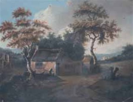 Scuola Inglese del XIX secolo CAMPAGNA INGLESE tempera su carta, cm 35,5x46.