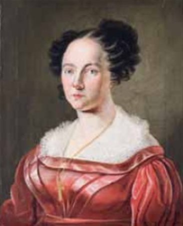 Scuola Tedesca del XIX secolo RITRATTO MULIEBRE olio su tela, cm 67x54.