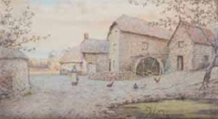 George Price Boyce Londra 1826 – 1897 COTTAGE NELLA CAMPAGNA INGLESE...