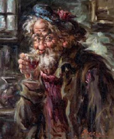 Alberto Cecconi Firenze 1897 – 1971 RITRATTO MASCHILE olio su tela, cm 60x50....