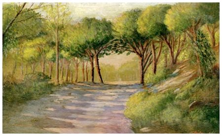 CARLO BELTRANDI Pisa Sole in pineta (S. Rossore) Olio su tavola 21 x 33....