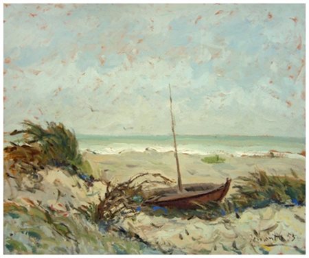 EUGENIO SEMENTA Firenze 1902 – Pisa 1958 Mare a Tirrenia 1955 Olio su cartone...