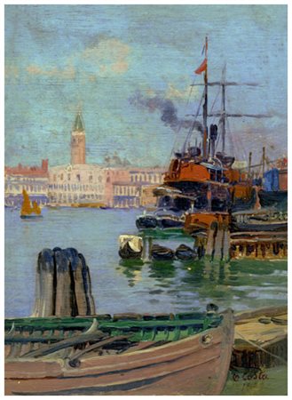 ORESTE COSTA Firenze 1851 – Firenze 1901 Senza titolo 1893 Olio su tavola19,5...