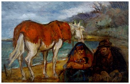 LUIGI MICHELACCI Meldola 1879 – Firenze 1959 Senza titolo Olio su cartone 22...