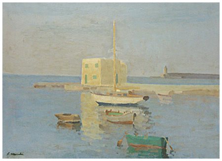 GIOVANNI MARCH Tunisi (Tunisia) 1894 – Livorno 1974 Senza titolo Olio su tea...