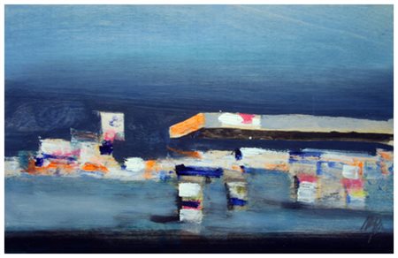 MASSIMO LOMI Livorno 1953 Fuori del bosco 2016 Tempera su tavola 48 x 87....