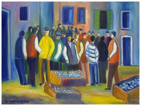 SERGIO SCATIZZI Gragnano 1918 – Firenze 2009 Senza titolo Olio su tavola 20 x...