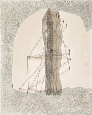 BRUNO CARACENI 1927 – 1986 Senza titolo, anni ‘50 Sabbia, ferro e pittura su...