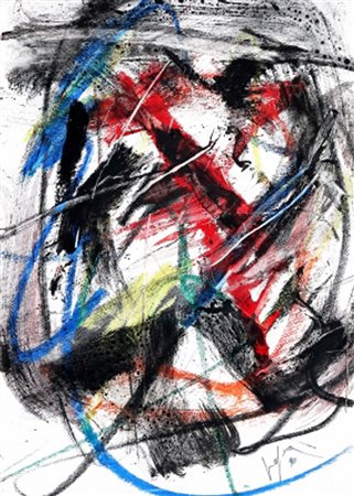 EMILIO VEDOVA 1919 – 2006 Oltre – 3, 1990 Tecnica mista su carta telata, cm....