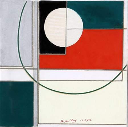 SILVANO BOZZOLINI 1911 – 1998 Senza titolo, 1974 Olio su cartoncino, cm. 30,5...