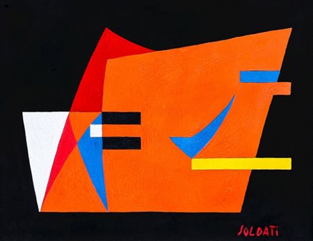 ATANASIO SOLDATI 1896 – 1953 Senza titolo, 1952 Tempera su carta, cm. 15 x 20...