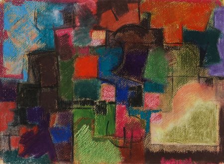 ENZO BRUNORI 1924 – 1993 Composizione, 1953 Pastelli su cartone, cm. 32 x 43...