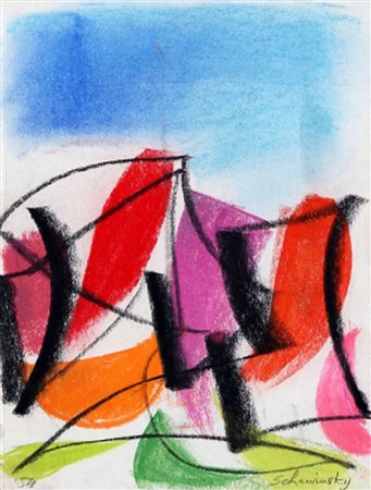 XANTI ALEXANDER SCHAWINSKY 1904 – 1979 Composizione, 1954 Pastelli su carta,...