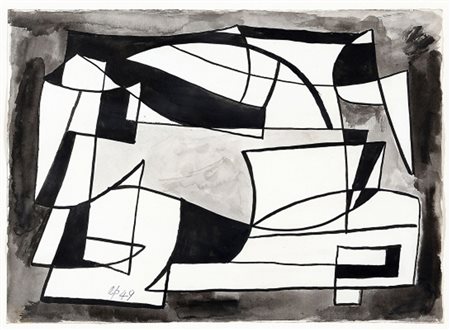 ACHILLE PERILLI 1927 Senza titolo, 1949 Inchiostro su carta, cm. 23,5 x 33,5...