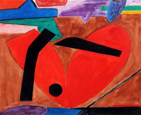 MAURO REGGIANI 1897 – 1980 Senza titolo, anni ‘50 Tempera su carta, cm. 25 x...