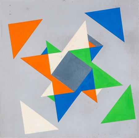 MAX HUBER 1919 – 1992 Nucleo quadrato 2, 1980 Olio su cartone, cm. 40 x 40...