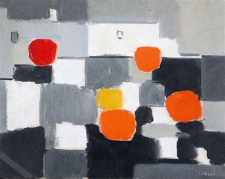 ITALO VALENTI 1912 - 1995 Senza Titolo, anni ‘50 Olio su tela, cm. 40 x 50...