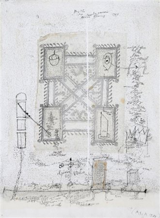 MAGDALO MUSSIO 1925 – 2006 Senza titolo, 1989 Tecnica mista su carta, cm. 76...