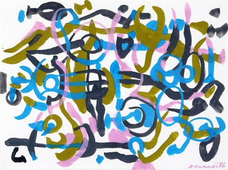 CARLA ACCARDI 1924 - 2014 Senza titolo, 1986 Tempera su cartoncino, cm. 28,5...