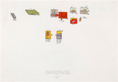 GIANFRANCO BARUCHELLO 1924 Elementi con e senza freccia di collegamento, 1981...