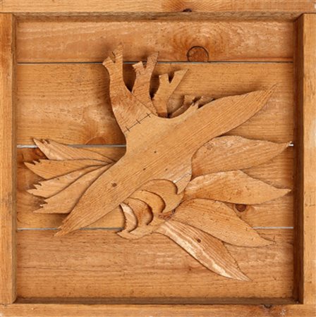 MARIO CEROLI 1938 Senza titolo, anni ‘70 Scultura in legno, cm. 55 x 55 x 17...