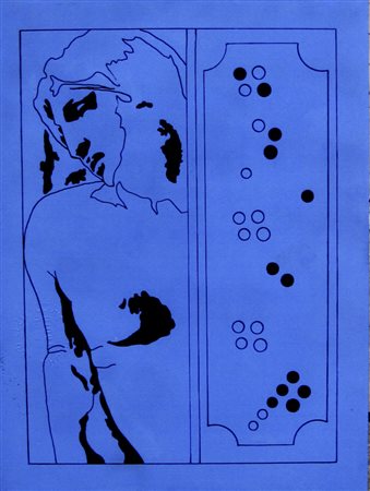 TANO FESTA "Da Michelangelo" 80X60 1978, acrilico su tela autentica Soligo