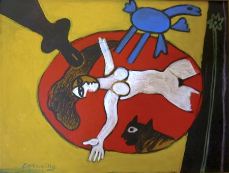 GUILLAUME CORNEILLE "Variation IV su Pinocchio" 30x40 del 2000, acrilico su...