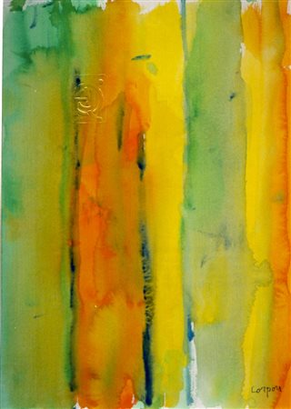 ANTONIO CORPORA "tramonto" 51X36 2001 acquarello su carta archivio di Summa