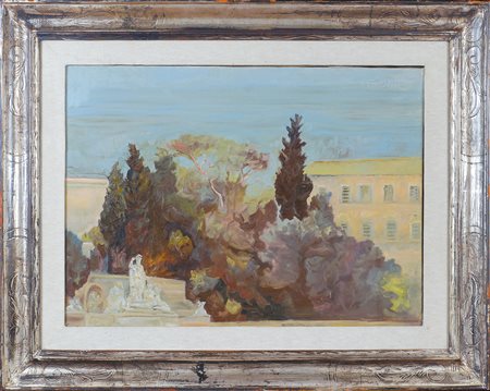 Luigi Civerchia Roma 1928 50x70 cm. "Piazza del Popolo", olio su tela,...