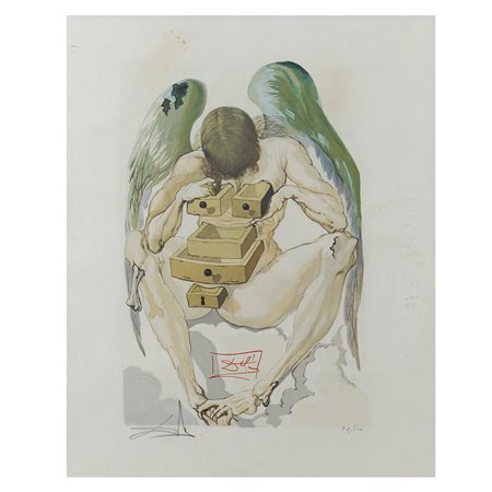 Salvador Dalì Figueras 1904 - 1989 33x26 cm. "Senza titolo", litigrafia a...