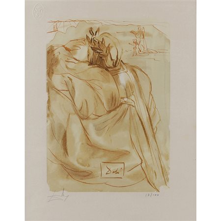 Salvador Dalì Figueras 1904 - 1989 33x25 cm. "Senza titolo", litigrafia a...
