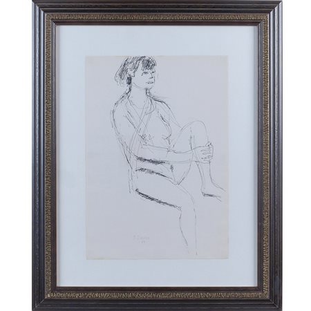 Giorgio Di Venere Mestre 1927 34x24 cm. "Figura", china su carta, 1985,...