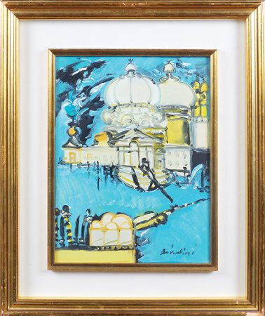 Remo Brindisi Roma 1918 - Lido di Spina 1996 40x30 cm. "Venezia", olio su...