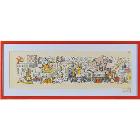 Benito Jacovitti Termoli 1923 - Roma 1997 19x62 cm. illustrazione a colori,...