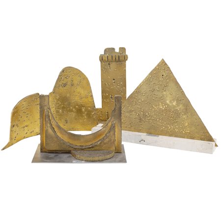 Sinisca Napoli, 1929 quattro sculture in bronzo dorato di forme diverse, due...