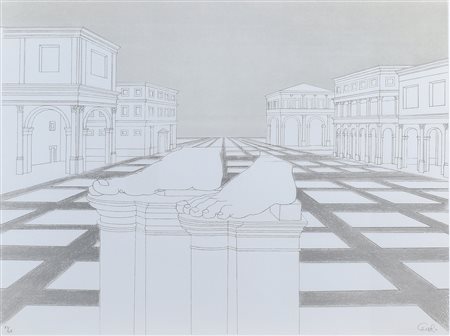 Mario Ceroli Castel Frentano 1938 48,5x68,5 cm. "Senza titolo", litografia...