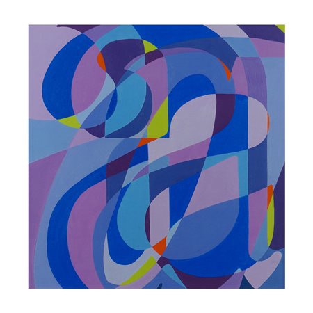 Renato Spagnoli Livorno 1928 50x50 cm. "Blu viola and sax", 1985, olio su...