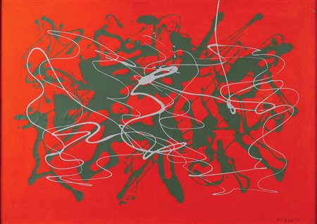 Giulio Turcato Mantova 1912- Rome 1995 50x70 cm. "Senza titolo", olio e...