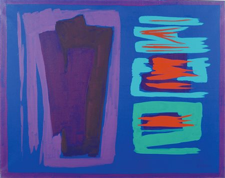 Antonio Corpora Tunisi 1909- Roma 2004 65x81 cm. "I segni sulla porta", 1970,...