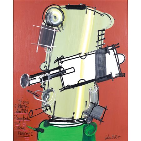 Mattia Moreni Pavia 1920 - Brisighella 1999 110x90 cm. Identikit "Il computer...