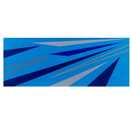 Marcello Grottesi Roma 1939 37x87 cm. "Senza titolo", olio su tela, 1977,...