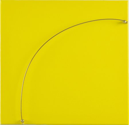 Bruno Bani Milano 1964 30x30 cm. "Senza titolo", acrilico e filo di rame su...