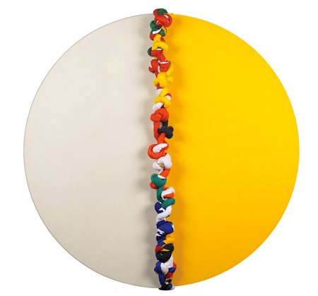 Jorge Eduardo Eielson Perù 1924 - Milano 2006 d. 100 cm. "Bandiere", acrilico...