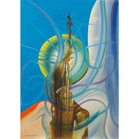 Luciano Ventrone Roma 1942 70x50 cm. "Senza titolo", acrilico su tela, 1970,...