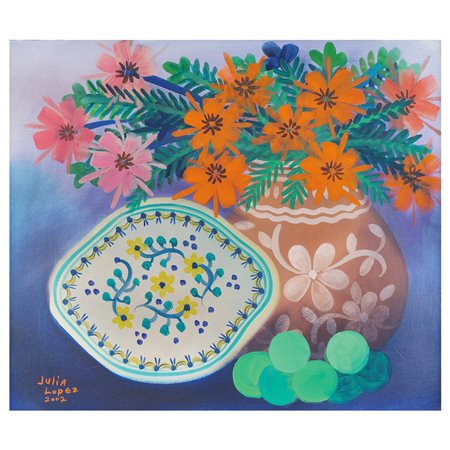 Julia Lopez Messico, 1936 60x70 cm. "Olla de San Marcos" olio su tela,...