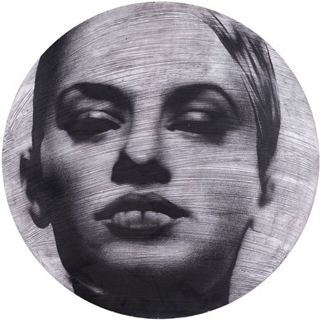 Michela Crisostomi Terni 1976 d. 100 cm. "Nuova icona" olio circolare su...