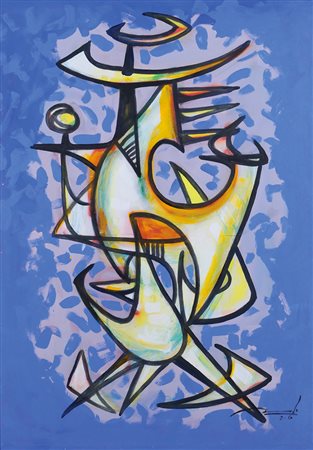 Manolo Fernandez Cuba 1939 117x84 cm. "Forma extraterrestre", olio su tela,...