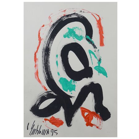 Salvatore Emblema Napoli 1929 - 2006 49x34 cm. "Senza titolo", tecnica mista...