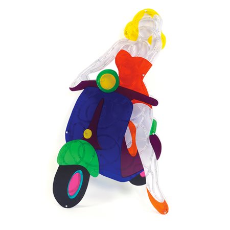 Marco Lodola Dorno 1955 108x60x8 cm. "Vespa", scultura luminosa in plexiglass...